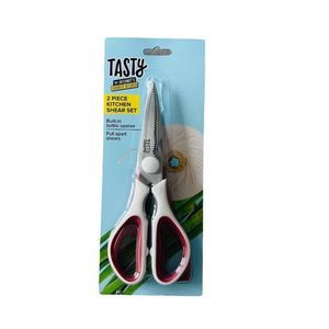 NWT Tasty 2 Piece Kitchen Shear Set with Built In Bottle Opener